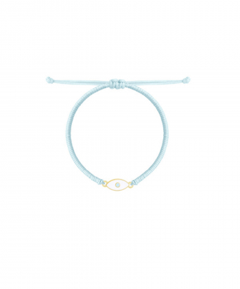 دستبند بافت آبی آویز چشم سفید درریس Doris کد P3121