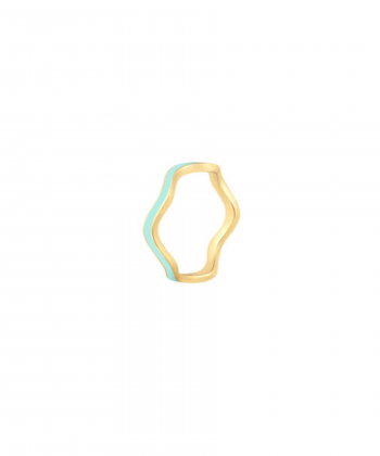 انگشتر لیندو زیگ زاگی با میناکاری آبی تیل درریس Doris کد P3443