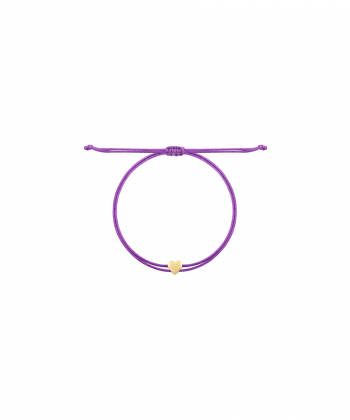 دستبند با قلب توپر با نخ بنفش تیره درریس Doris کد P2408