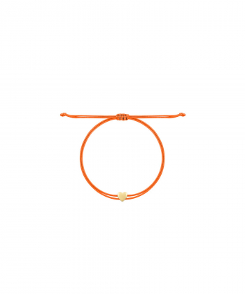 دستبند با قلب توپر با نخ نارنجی درریس Doris کد P2412