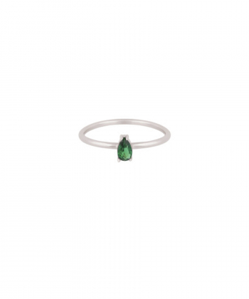 انگشتر تک نگین آفرینش سفید درریس Doris کد P2267