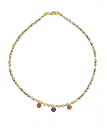 گردنبند چوکر 3 پولک با حلقه چه گوی زرین Gooye Zarrin کد NWG0086