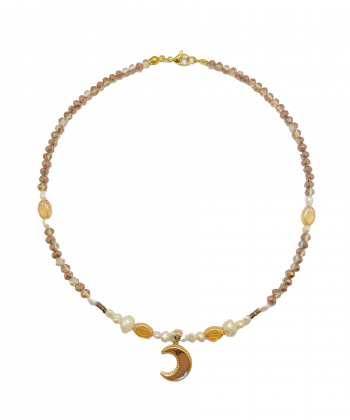 گردنبند چوکر پلاک ماه با حلقه چه گوی زرین Gooye Zarrin کد NWG0085