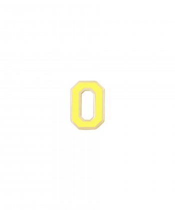 آویز میناکاری زرد عدد 0 درریس Doris کد P2643