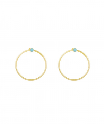 گوشواره فیروزه و دایره پروفیل از کالکشن خاتون و فیروزه درریس Doris کد P940