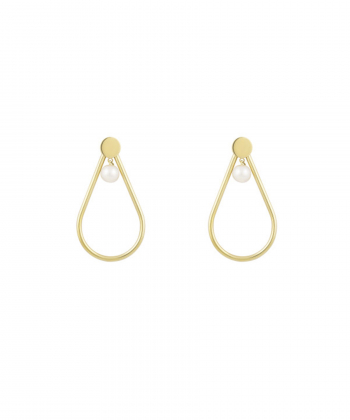 گوشواره اشک با آویز مروارید از کالکشن پروفیل درریس Doris کد P944