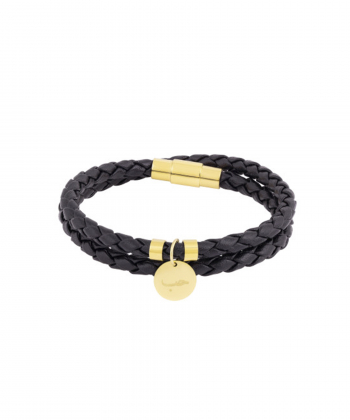 دستبند حب حکاکی با چرم دو دور بافت درریس Doris کد P953