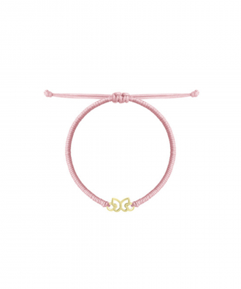 دستبند بافت صورتی پروانه توخالی درریس Doris کد P3102