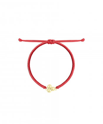 دستبند بافت قرمز سه دایره درریس Doris کد P3101