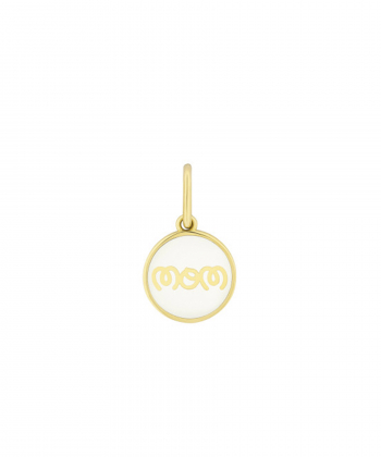 آویز دایره mom بامیناکاری سفید درریس Doris کد P3080