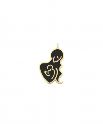 آویز مادر و فرزند با میناکاری سیاه درریس Doris کد P3079