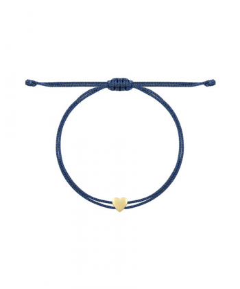 دستبند قلب توپر با نخ لمه سرمه ای درریس Doris کد P3163