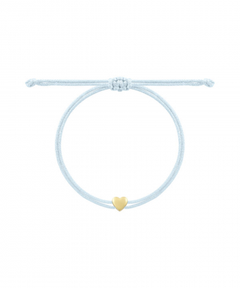 دستبند قلب توپر با نخ لمه آبی روشن درریس Doris کد P3164