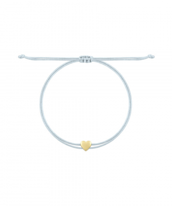 دستبند قلب توپر با نخ آبی آسمانی درریس Doris کد P3072