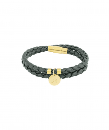 دستبند چرم دایره با حکاکی یار درریس Doris کد P3053