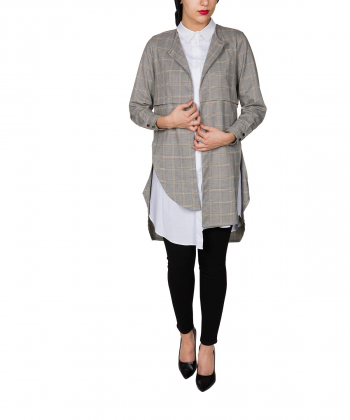 مانتو چهارخانه دو تکه سرژه Serge