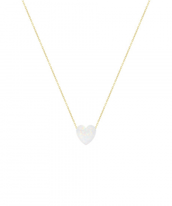 گردنبند اوپال قلب سفید درریس Doris کد P3262