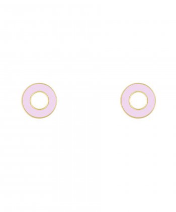 گوشواره لیندو دایره با میناکاری یاسی درریس Doris کد P3284