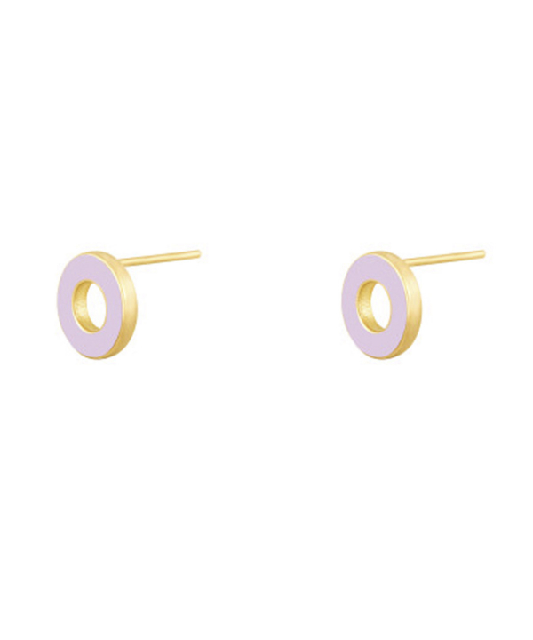 گوشواره لیندو دایره با میناکاری یاسی درریس Doris کد P3284