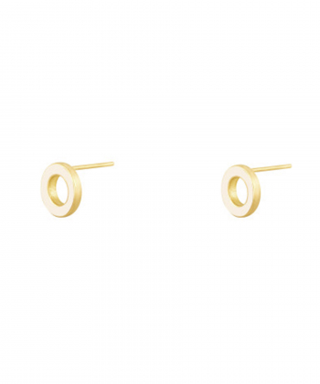 گوشواره لیندو دایره با میناکاری سفید درریس Doris کد P3285