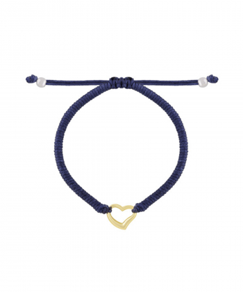 دستبند بافت سرمه ای قلب منحنی کوچک درریس Doris کد P3340