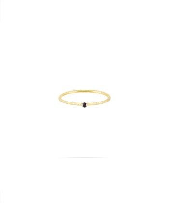 انگشتر پیچی تک نگین مشکی درریس Doris کد P2179