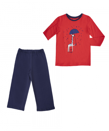 ست تیشرت و شلوار نخی دخترانه ناربن مدل 1632