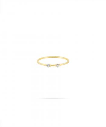 انگشتر پیچی با دو نگین سفید درریس Doris کد P2181