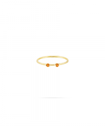 انگشتر پیچی با دو نگین نارنجی درریس Doris کد P2185