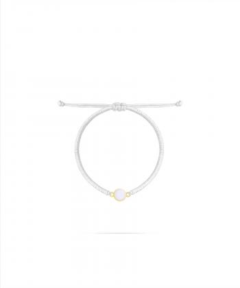 دستبند بافت نقره ای دایره درخشان درریس Doris کد P2188