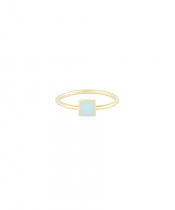 انگشتر تترا با میناکاری آبی آکوا و رینگ مفتولی درریس Doris کد P3775