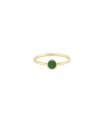 انگشتر دایره با میناکاری سبز و رینگ مفتولی درریس Doris کد P3781