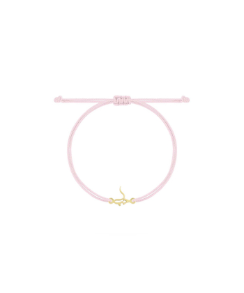 دستبند نخی صورتی روشن حب کشیده درریس Doris کد P3835