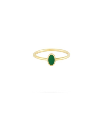 انگشتر بیضی با میناکاری سبز و رینگ مفتولی درریس Doris کد P3908