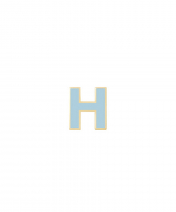 آویز میناکاری آبی کم رنگ حرف H درریس Doris کد P3601