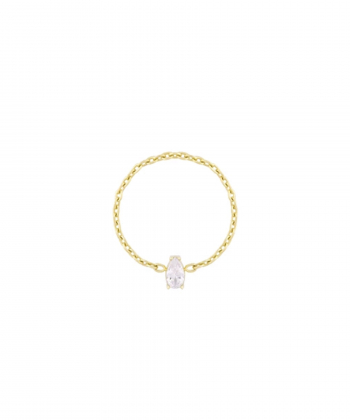 انگشتر زنجیری تک نگین درخشش درریس Doris کد P3686