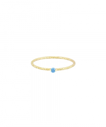 انگشتر پیچی تک نگین آبی درریس Doris کد P3703