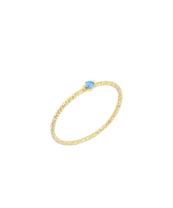 انگشتر پیچی تک نگین آبی درریس Doris کد P3703