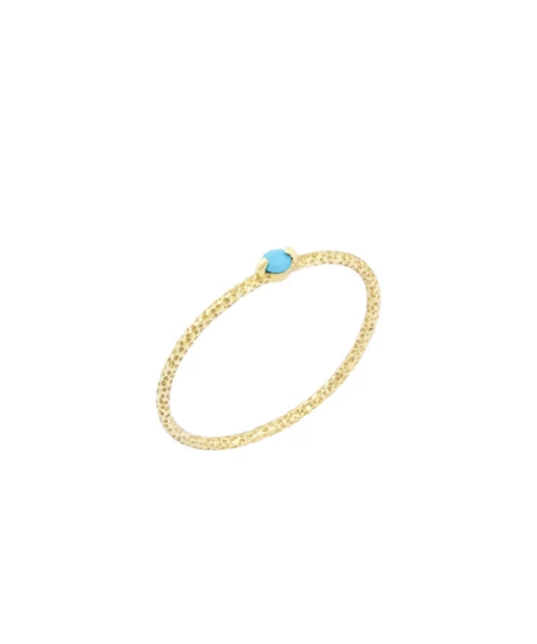 انگشتر پیچی تک نگین فیروزه ایی درریس Doris کد P3704