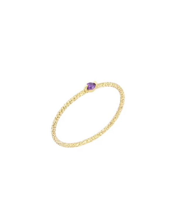 انگشتر پیچی تک نگین بنفش درریس Doris کد P3707