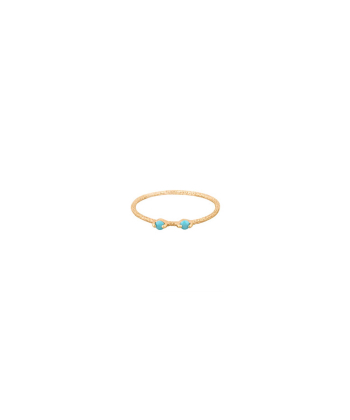 انگشتر پیچی با دو نگین فیروزه ای درریس Doris کد P3388