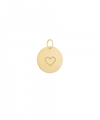 آویز تک دایره با حکاکی قلب درریس Doris کد P4238