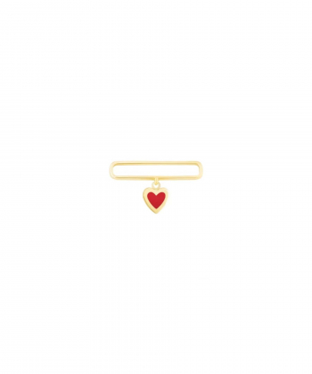 آویز Apple Watch قلب طلایی با میناکاری قرمز درریس Doris کد P3924