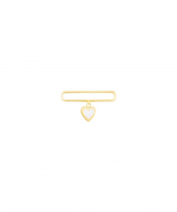 آویز_Apple Watch قلب طلایی با میناکاری سفید درریس Doris کد P3925