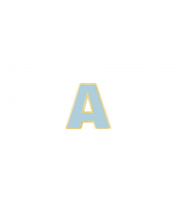 آویز میناکاری آبی کمرنگ حرف A درریس Doris کد P3518