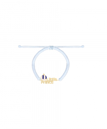 دستبند بافت آبی آسمانی با میناکاری سفید و سرمه ای little prince درریس Doris کد P3521