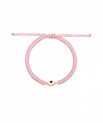 دستبند بافت لمه صورتی چشم نیمه باز وینک درریس Doris کد P3582