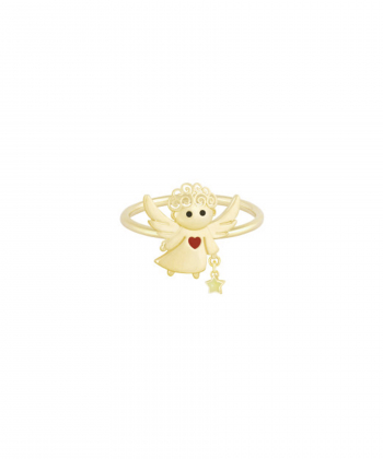 انگشتر فرشته نیکه قلب قرمز و ستاره درریس Doris کد P2773