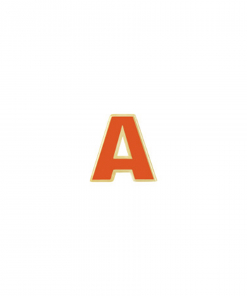 آویز میناکاری نارنجی حرف A درریس Doris کد P2781