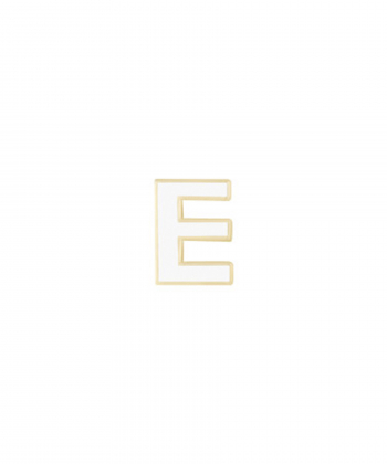 آویز میناکاری سفید حرف E درریس Doris کد P2787